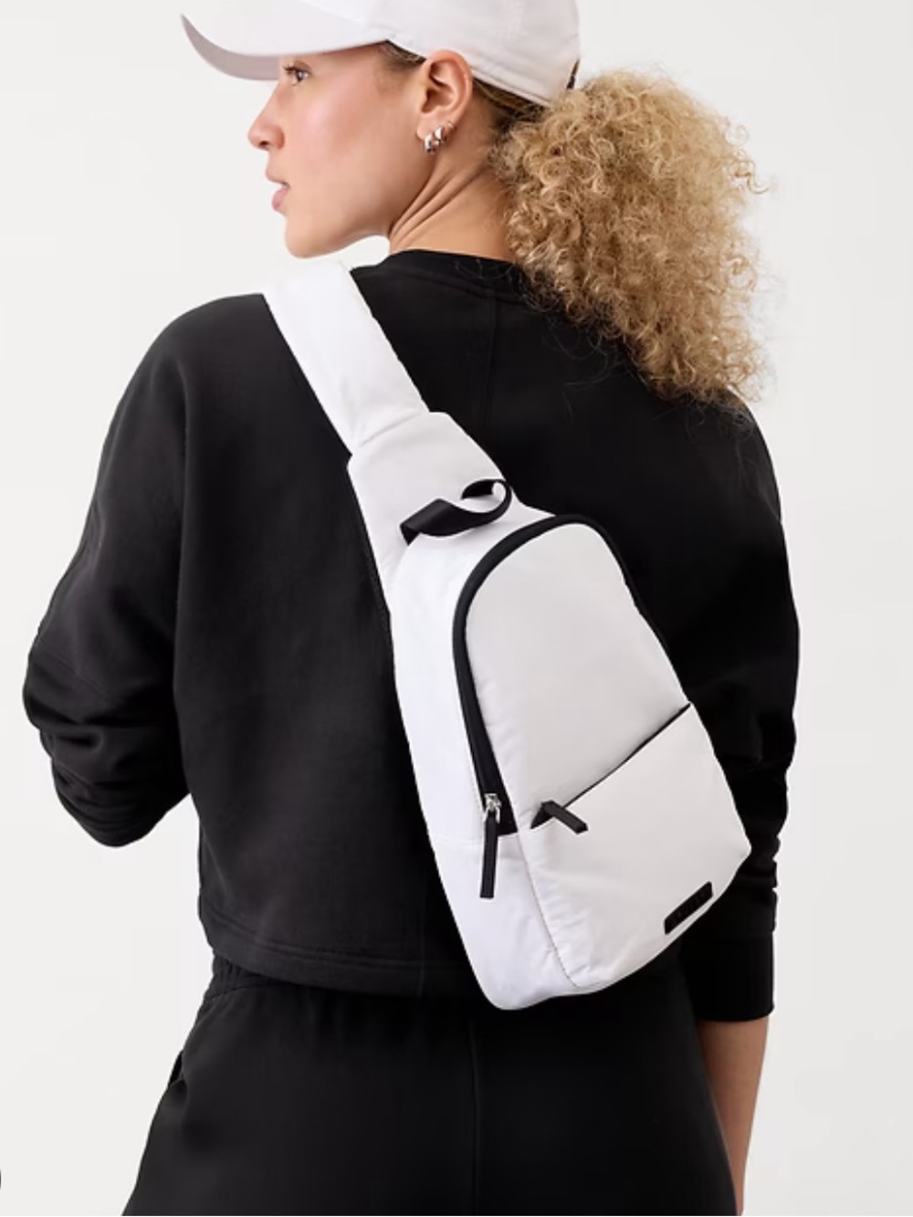 Athleta White All About Sling Bag with Black Strap - Picture 2 of 7